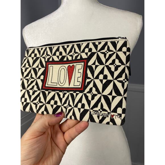 Brighton Love Pouch, Red, White & Black, Zipper, Heart Print, NWOT, 6" x 9" - Picture 2 of 5